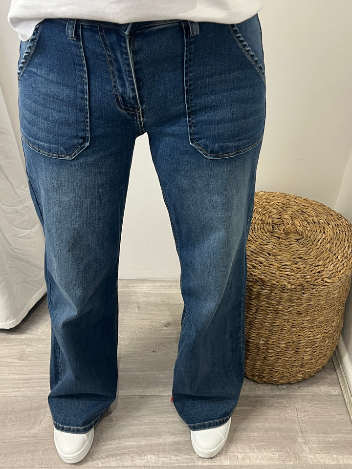 Toxik Jodie Wide Leg Jeans - Denim