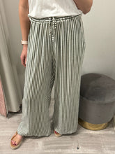 Load image into Gallery viewer, Stripe Linen Pants - Khaki
