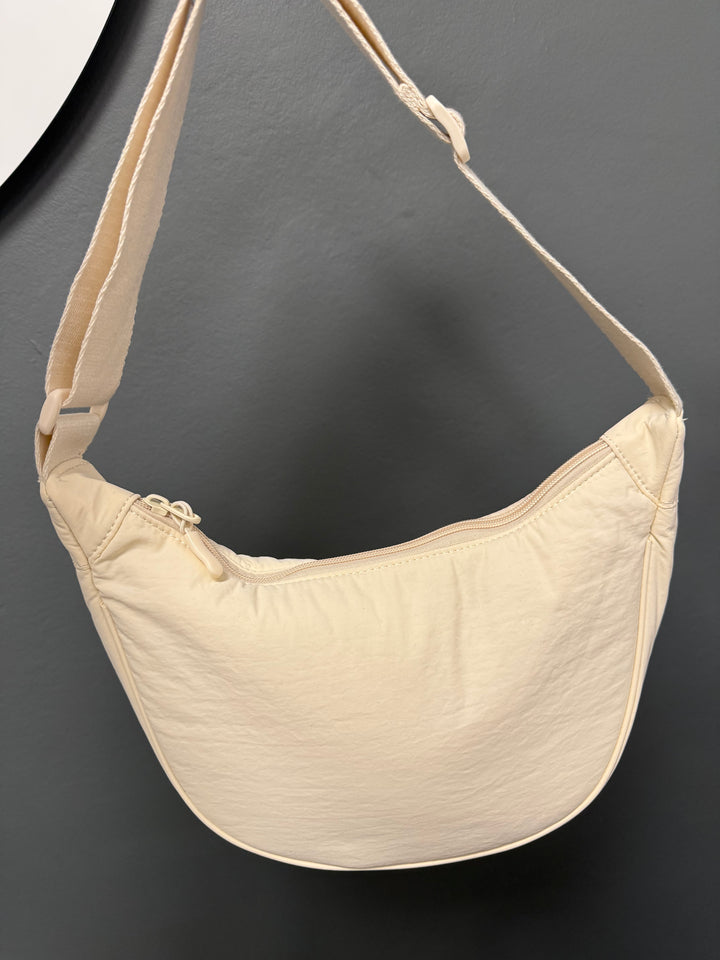 Hallie Nylon Crossbody Bag - Cream