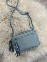 Load image into Gallery viewer, Leather Camera Bag - Pale Blue
