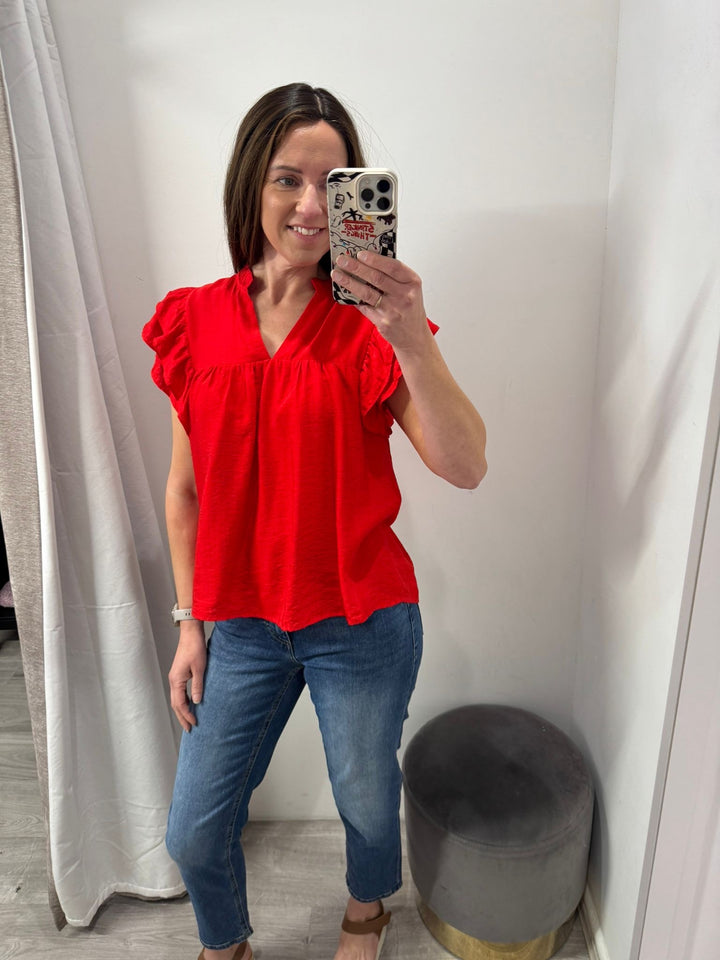Brianne Blouse - Fiery Red
