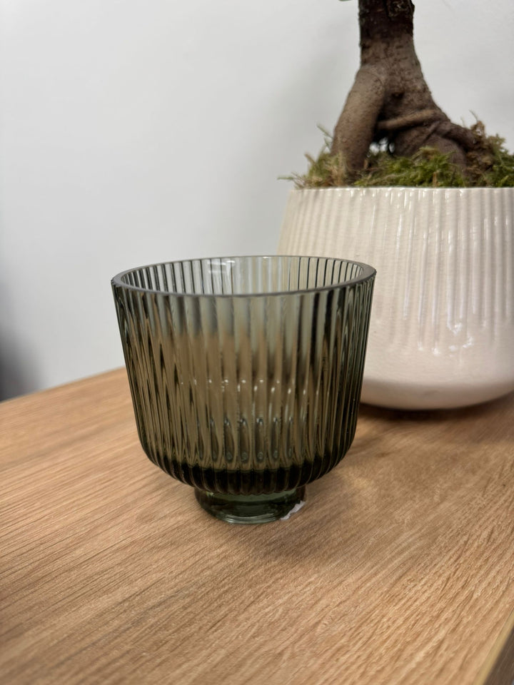 Ribbed Glass Dish