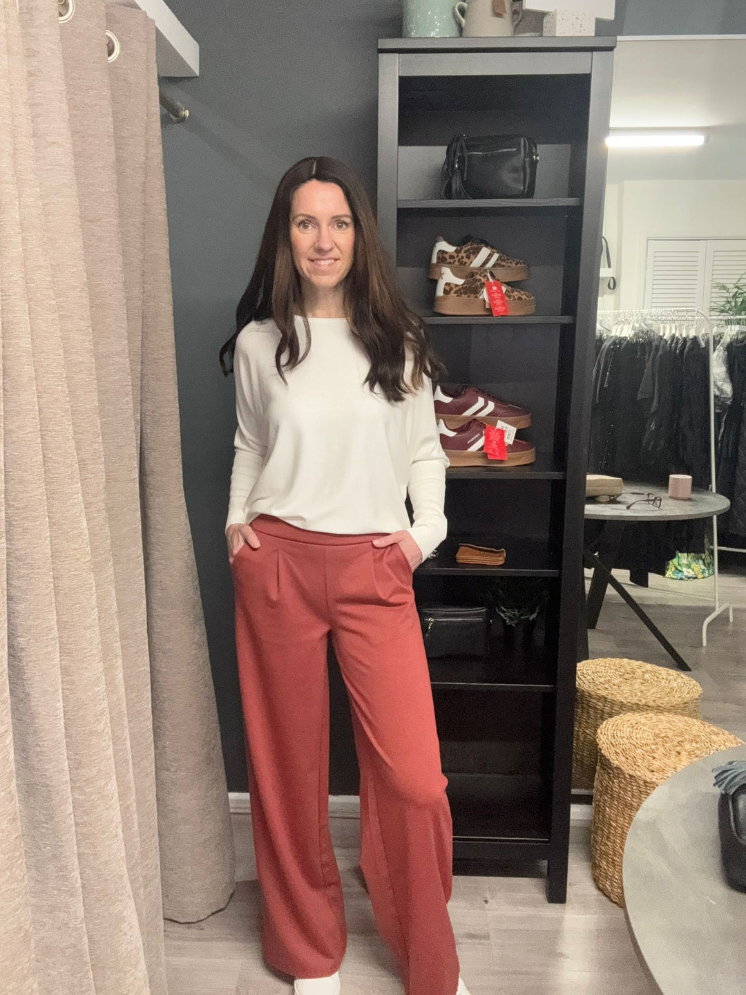 Kate Wide Leg Pants - Cowhide