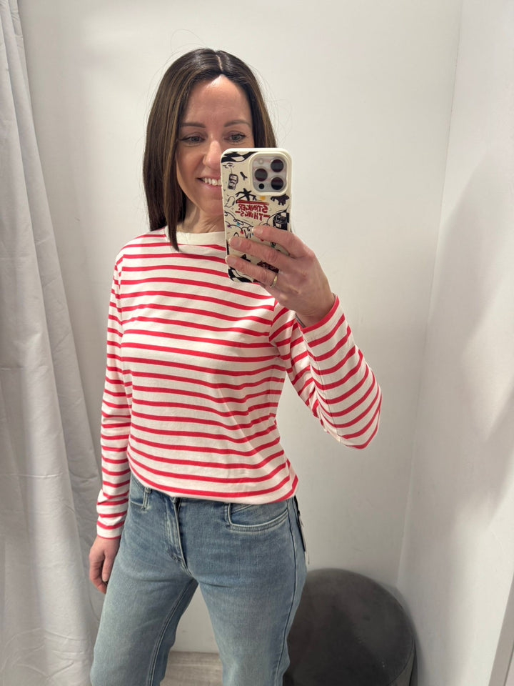 Mira Top - Teaberry Stripe