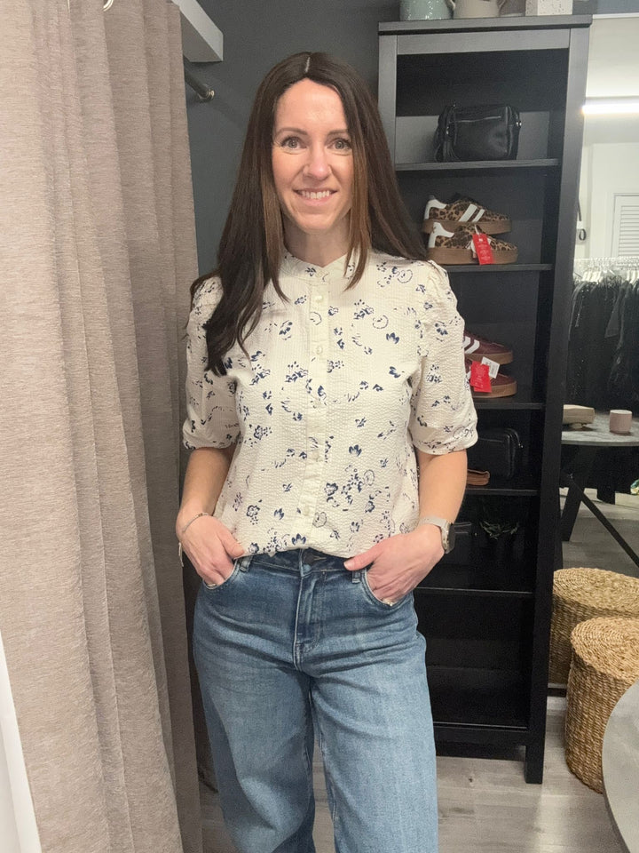 Qwina Short Sleeve Shirt - Blueprint