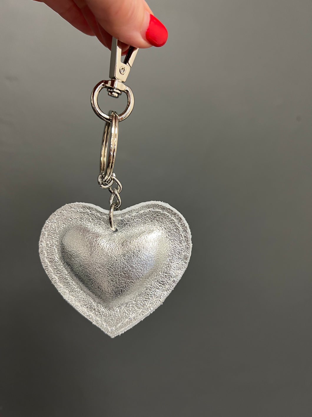 Metallic Heart Keyring