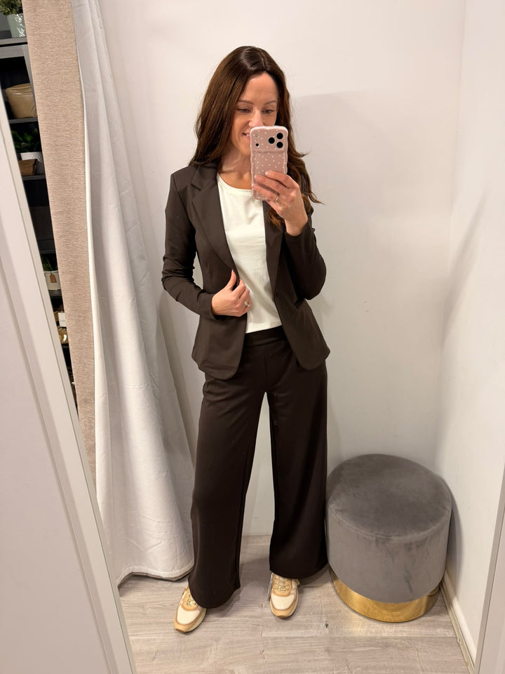 Kate Wide Leg Pants - Chocolate Torte