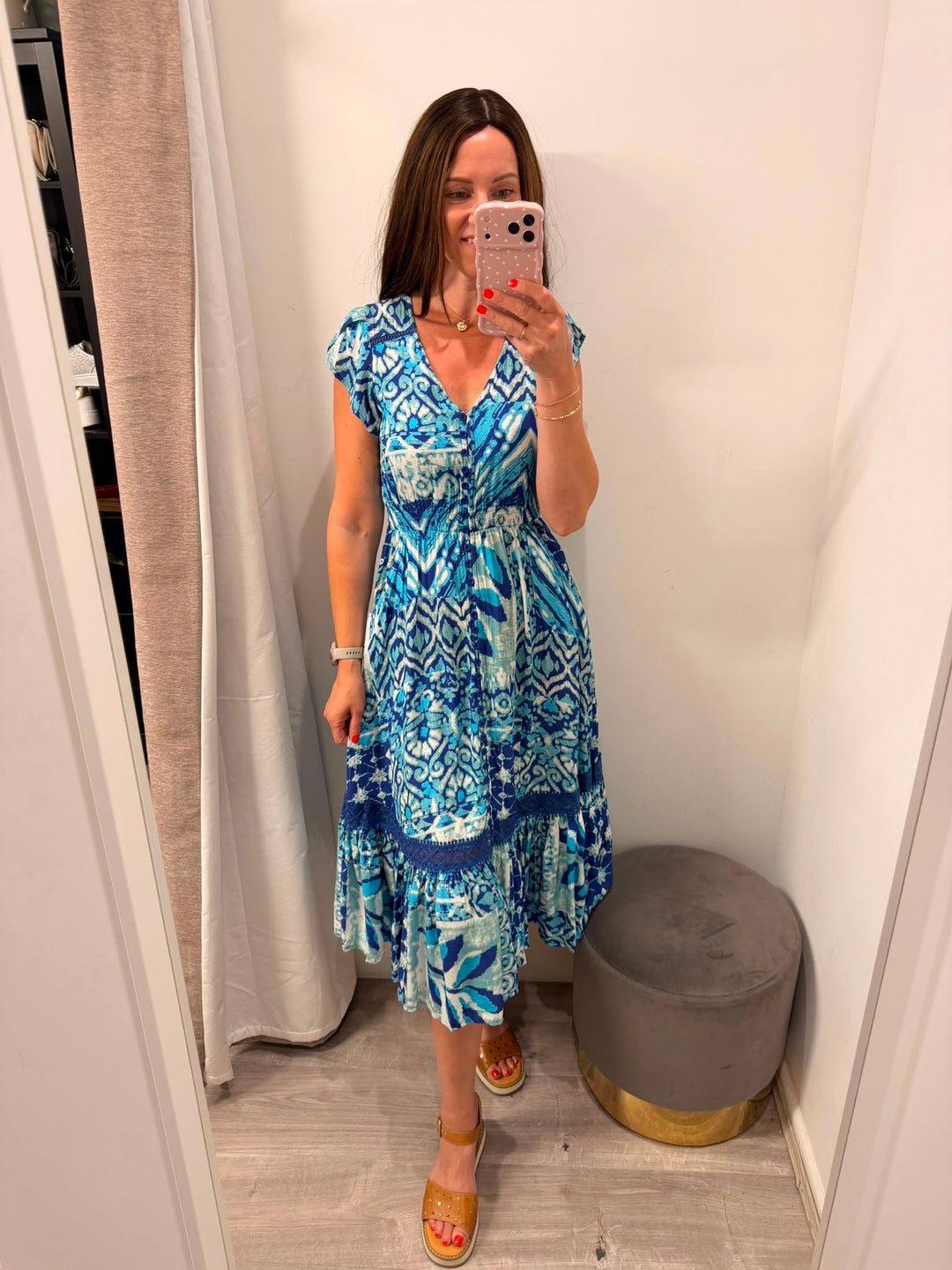 Ciara Midi Dress - Azure Wave