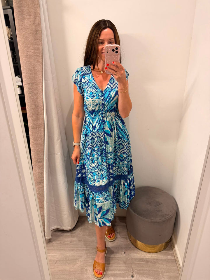 Ciara Midi Dress - Azure Wave