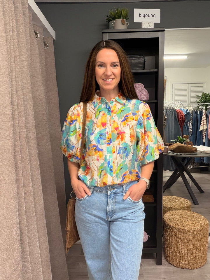 Elena Blouse - Watercolour Green