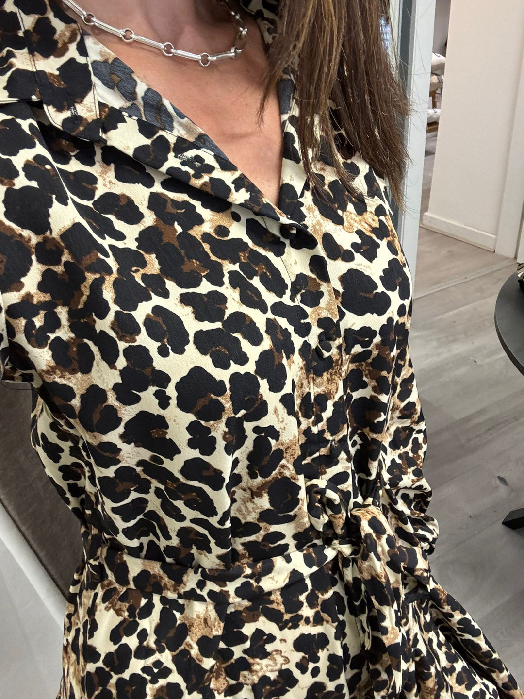 Carrie Leopard Shirt Dress