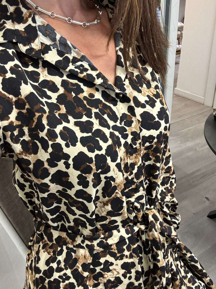 Carrie Leopard Shirt Dress