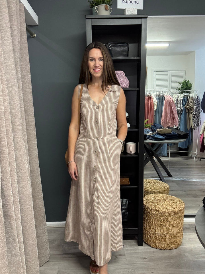Falakka Button Dress - Woodsmoke