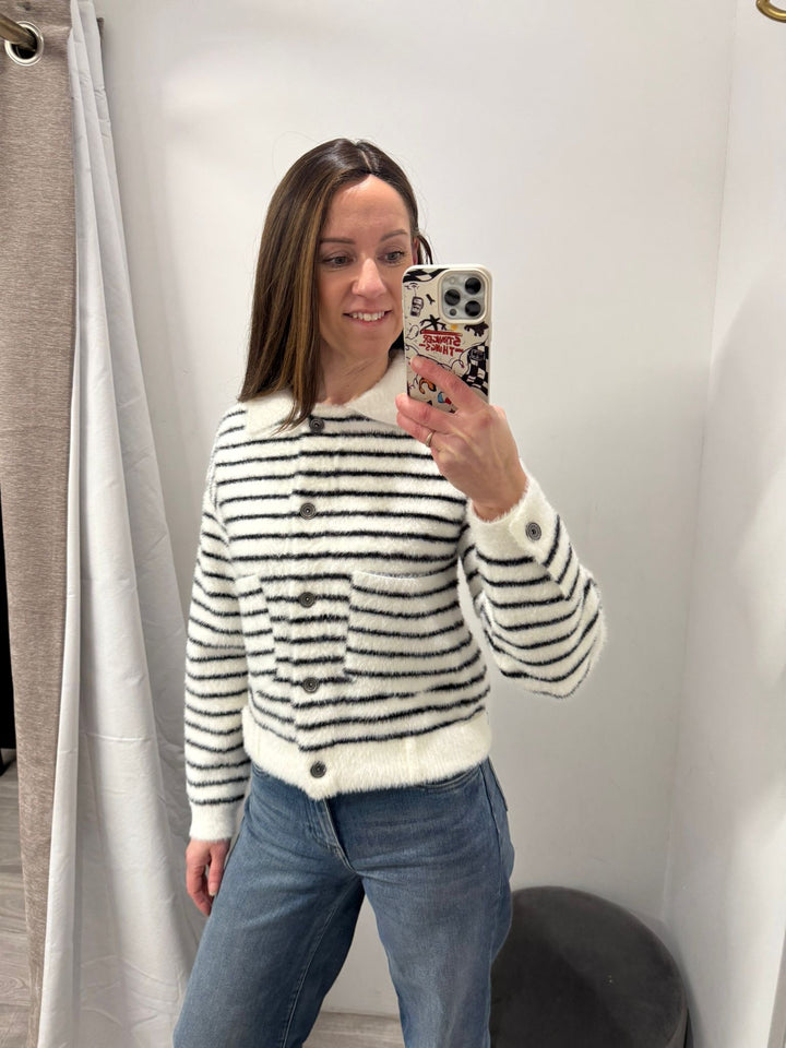 Bubbly Jacket - Black Stripe