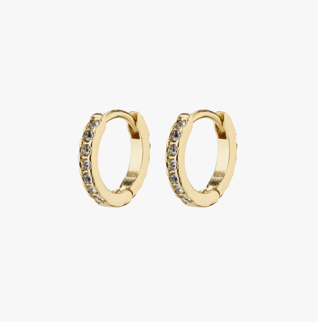 Ebna Crystal Huggies - Gold Plated