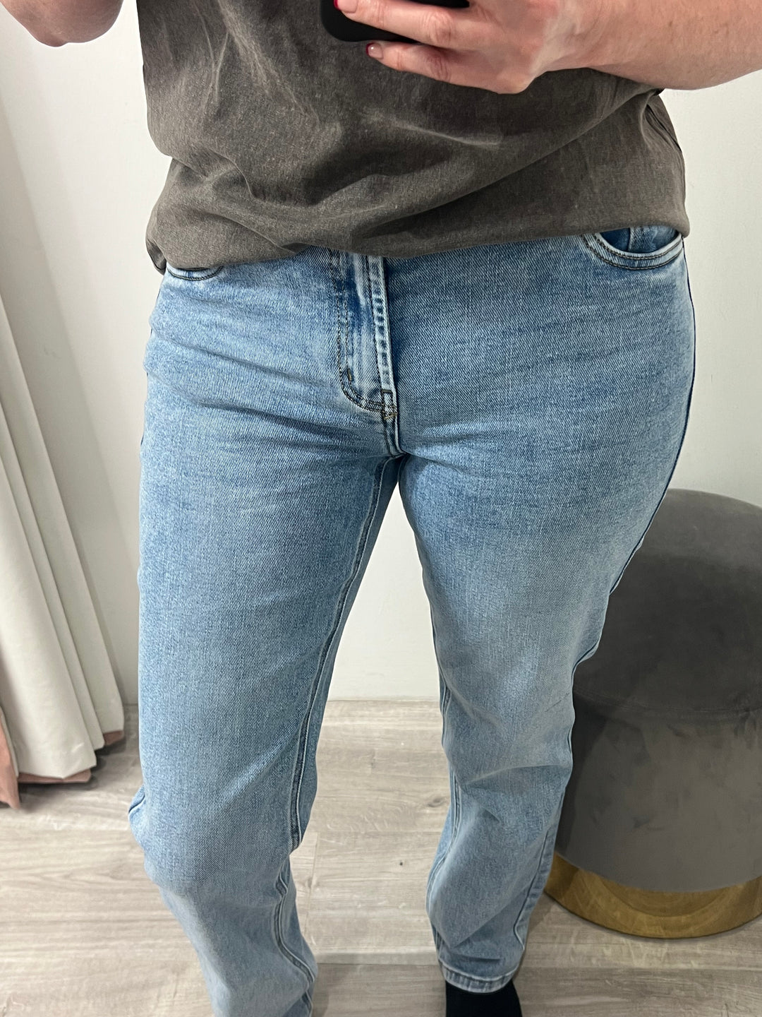 Toxik Evie Straight Leg Jeans - Mid Wash