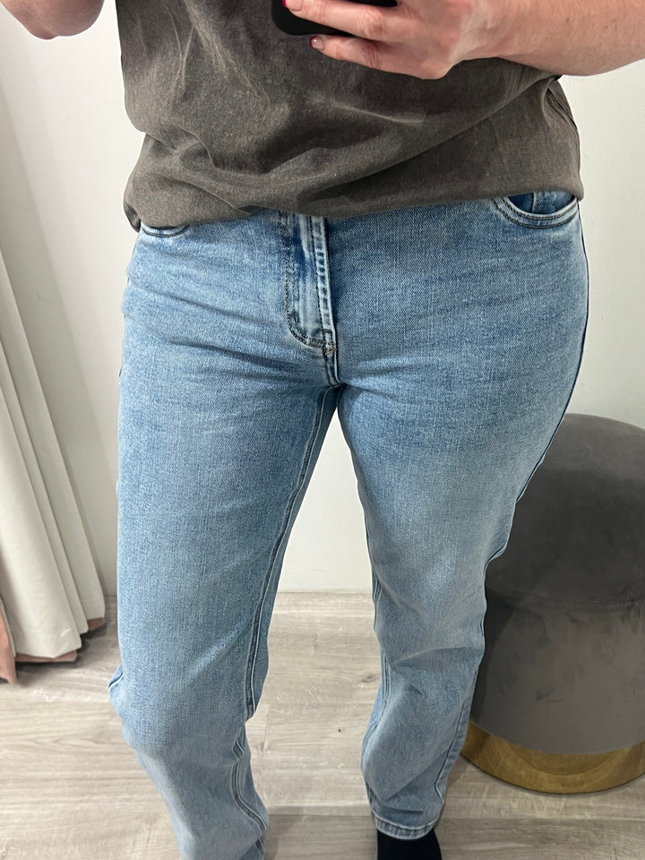 Toxik Evie Straight Leg Jeans - Mid Wash