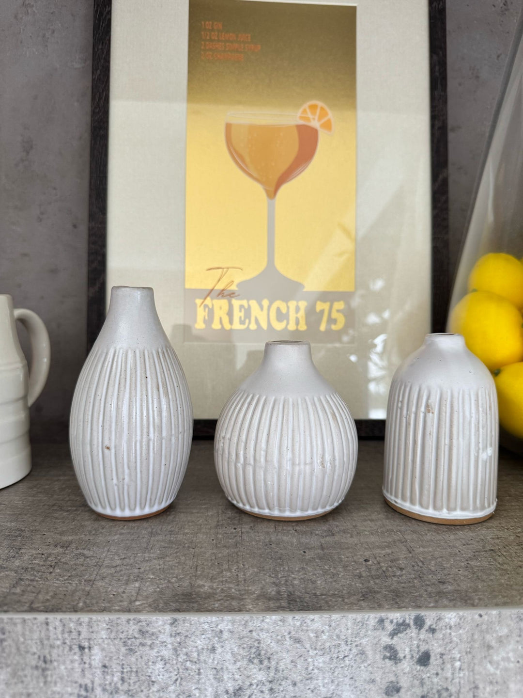 Ribbed Bud Vases (Set of 3) - Natural