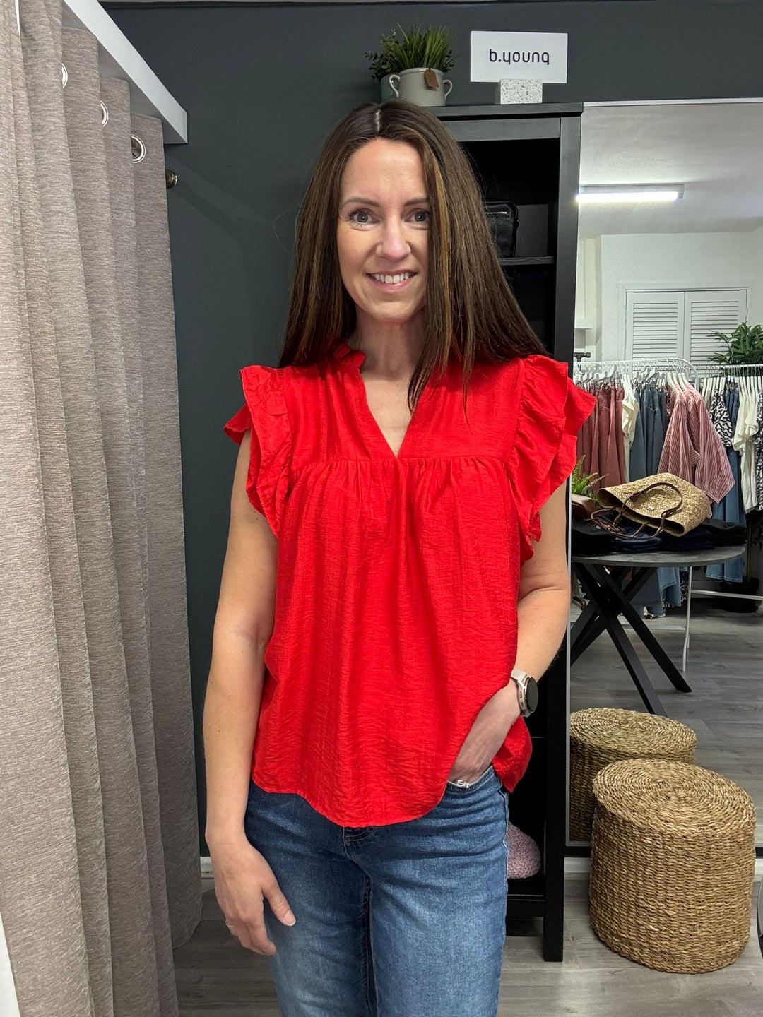 Brianne Blouse - Fiery Red