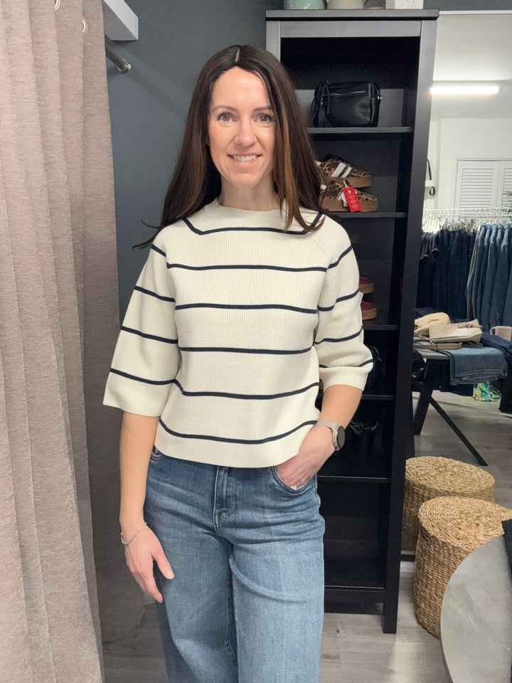 Boston Top - Birch Stripe