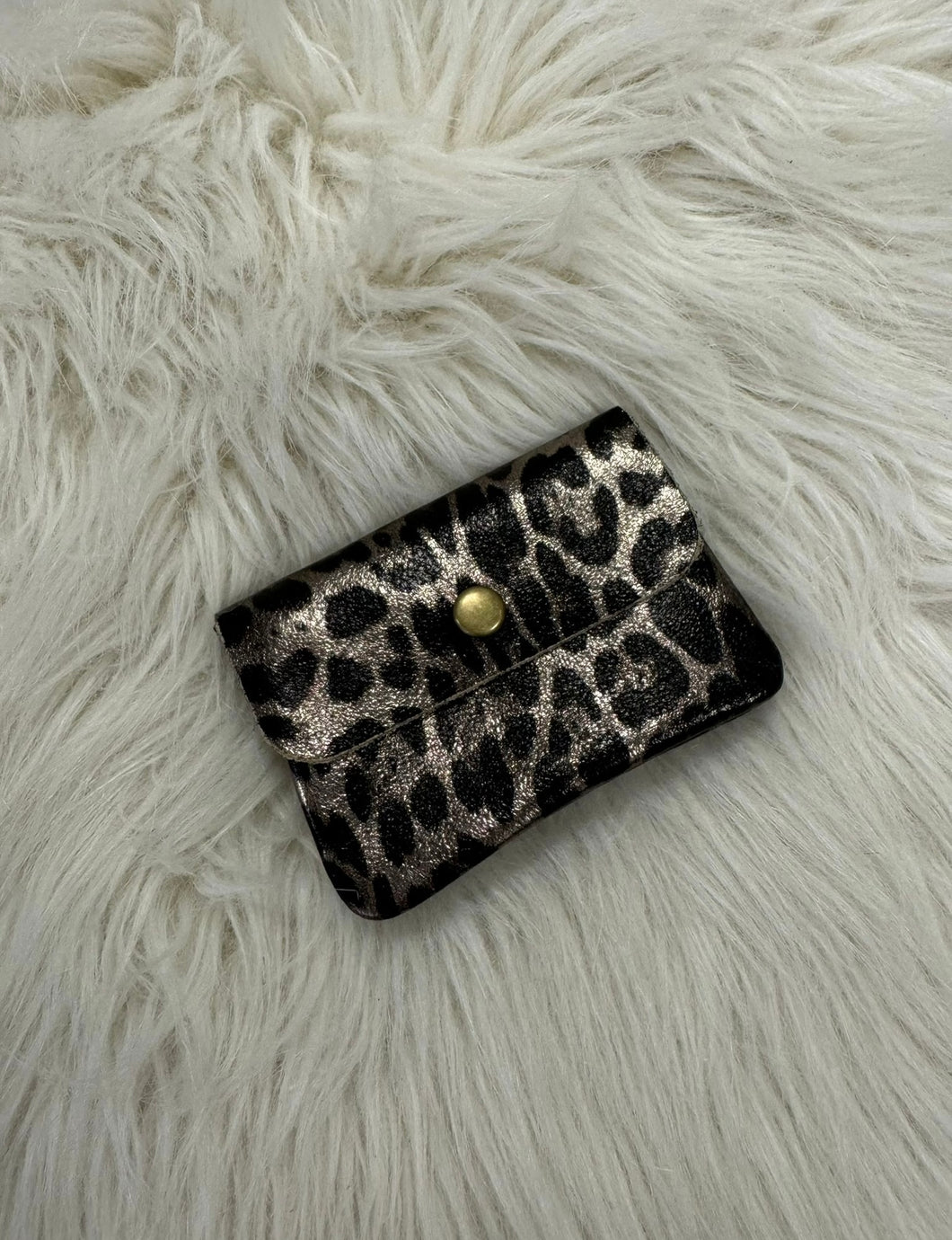 Metallic Leopard Purse - Bronze