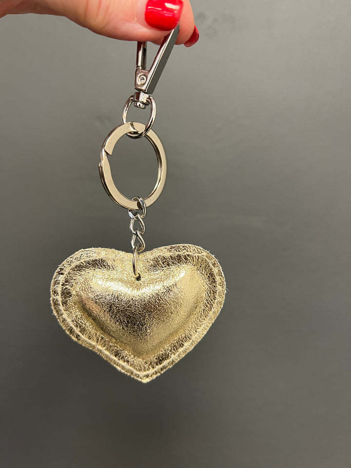 Metallic Heart Keyring
