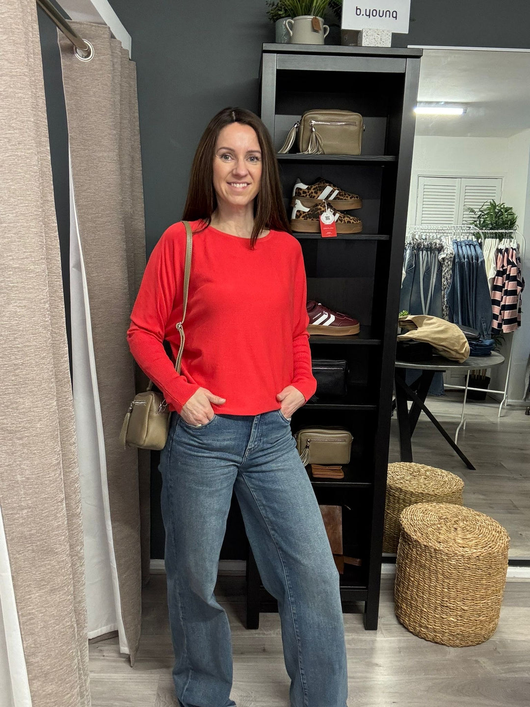 Morla Batwing Jumper - Poinsettia