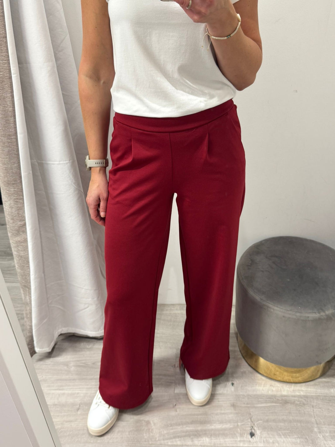 Kate Wide Leg Pants - Biking Red