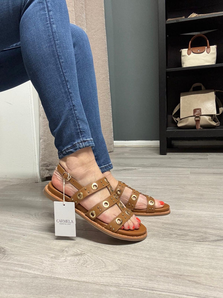 Carmela Daniela Leather Sandals - Tan
