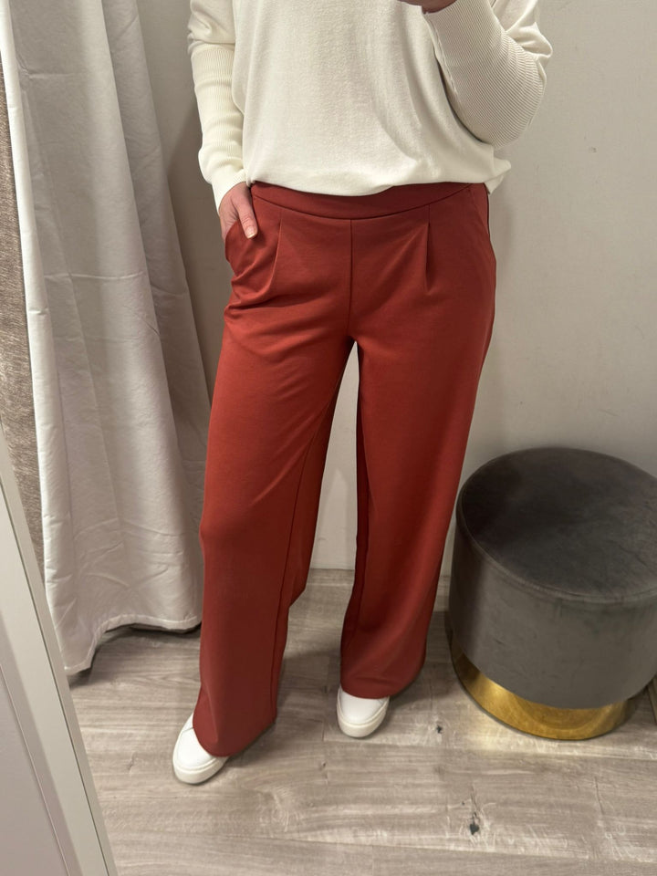 Kate Wide Leg Pants - Cowhide