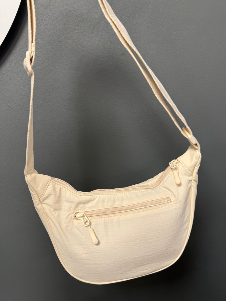 Hallie Nylon Crossbody Bag - Cream