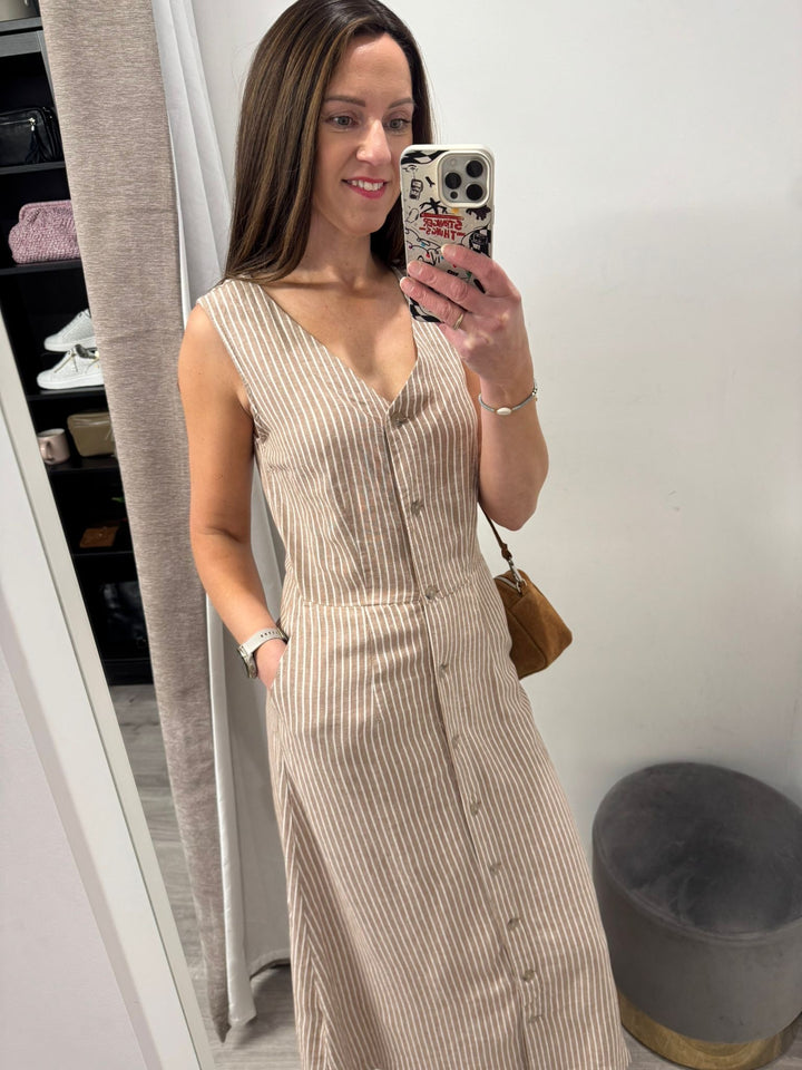 Falakka Button Dress - Woodsmoke