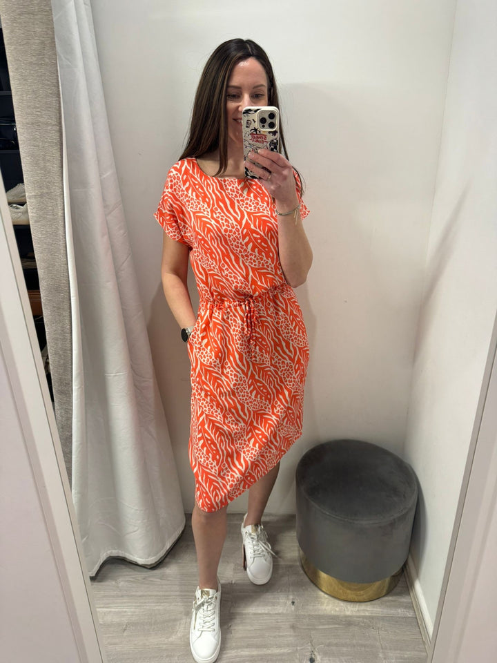Joella Oneck Dress - Fiesta Orange