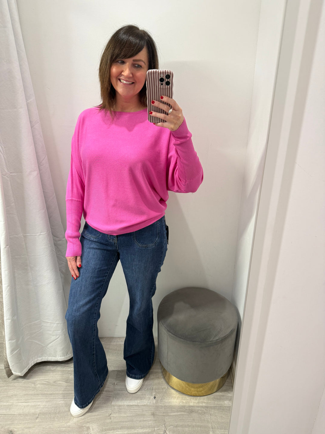 Morla Batwing Jumper - Phlox Pink