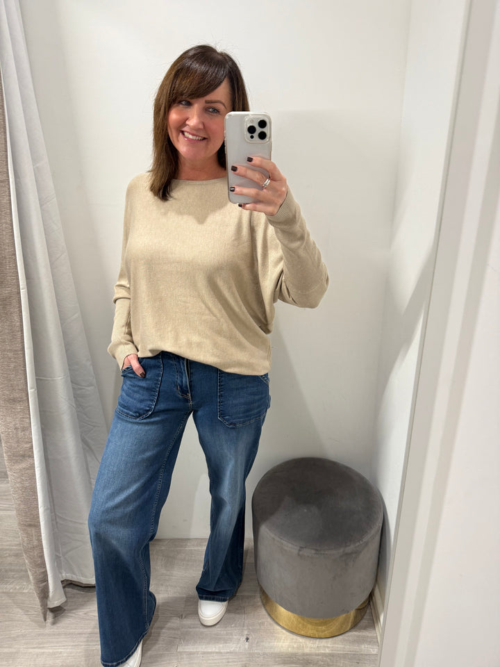 Toxik Jodie Wide Leg Jeans - Mid Wash