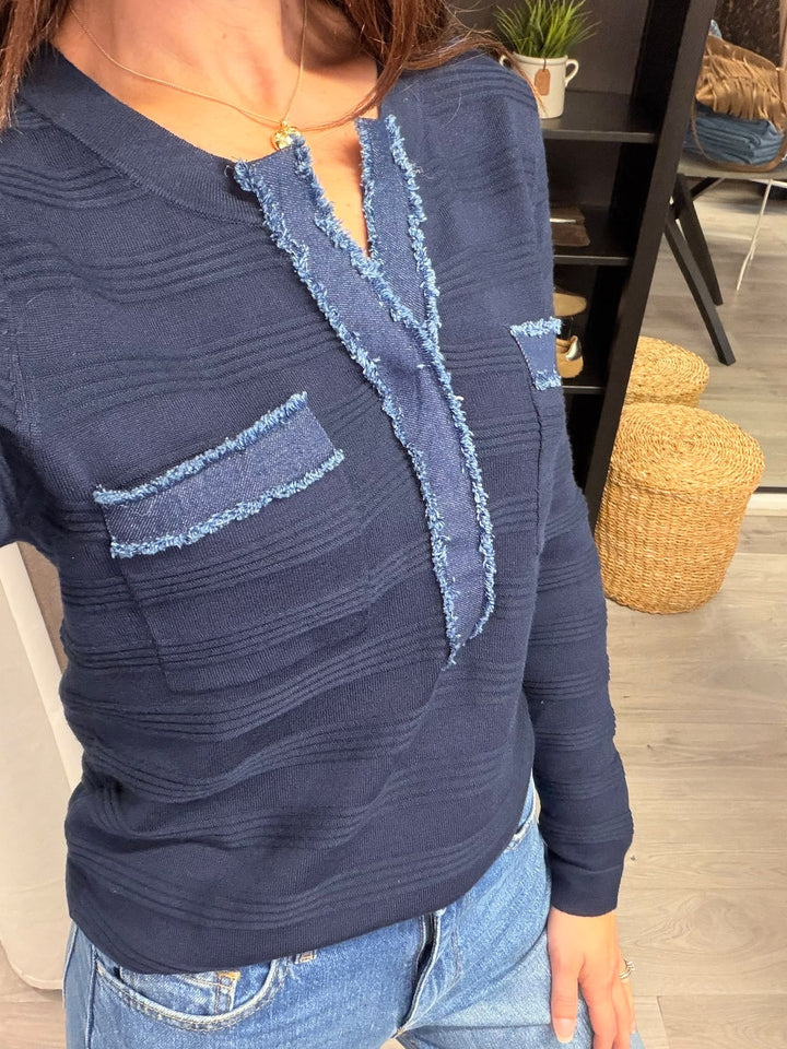 Sara Denim Mix Knit