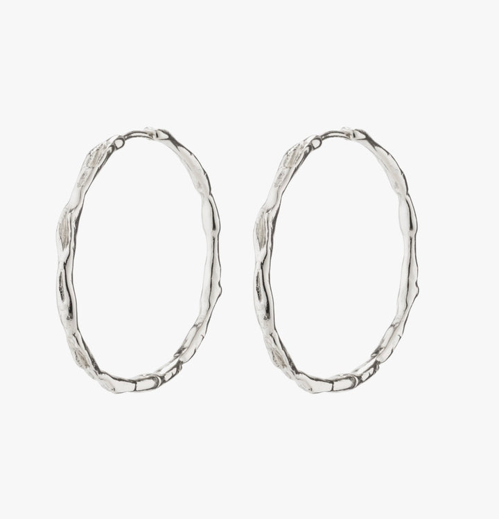 Eddy Hoop Earrings - Silver Plated