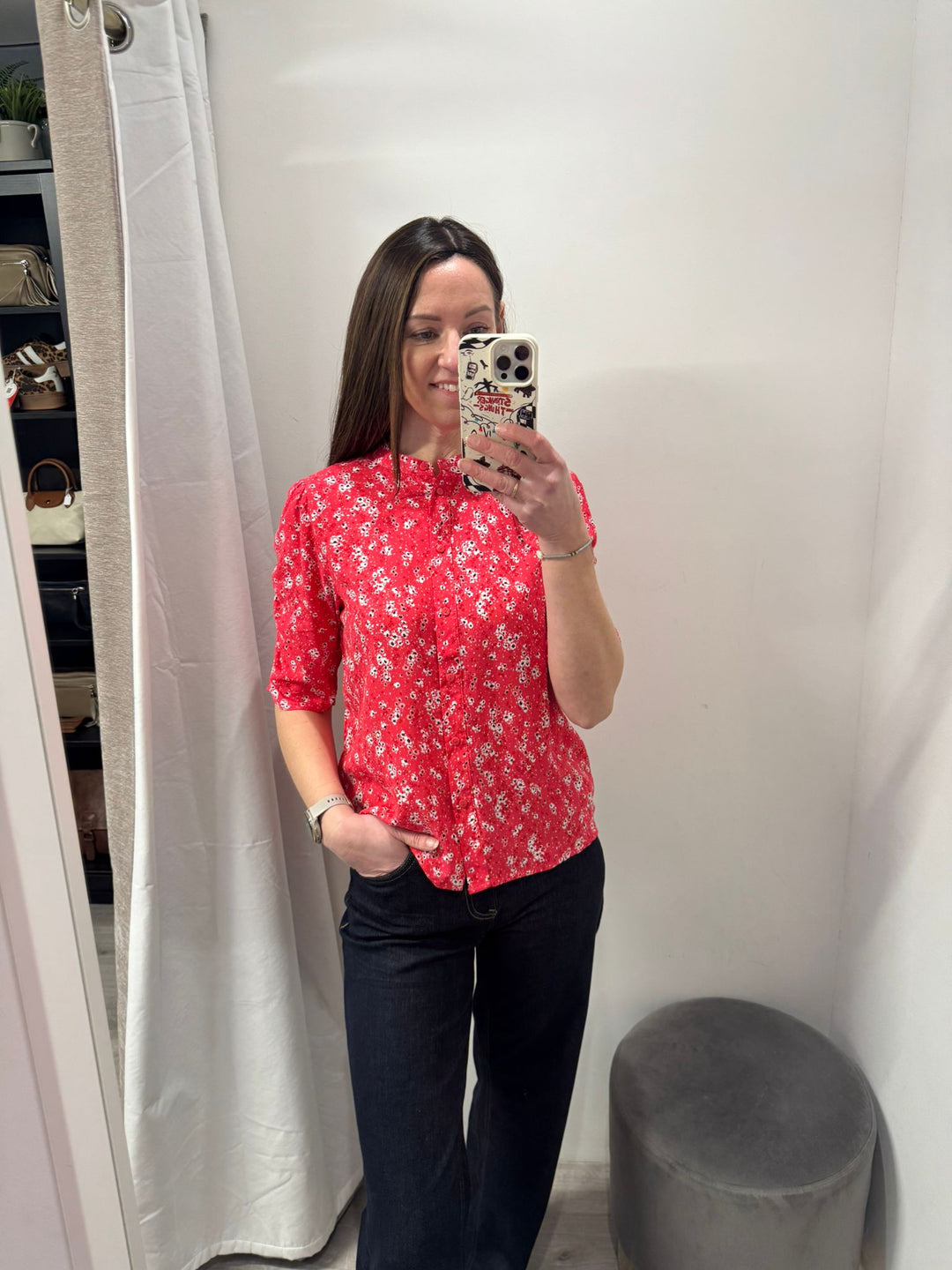 Vera Short Sleeve Blouse - Teaberry