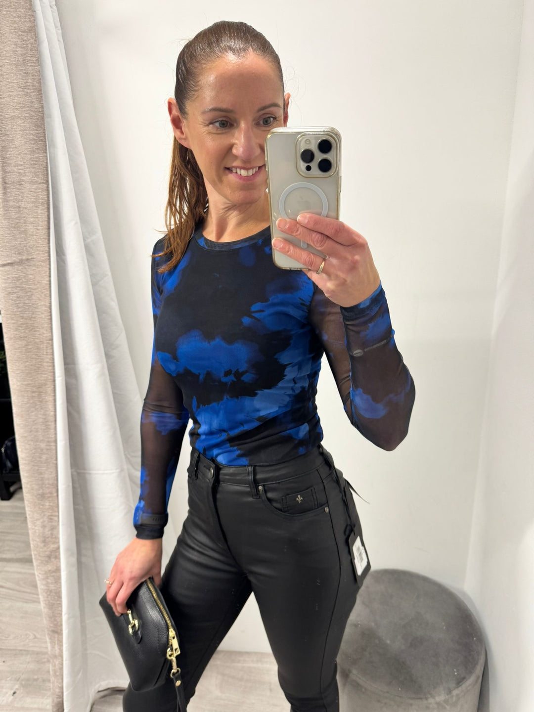 Paloma Mesh Top - Soft Clouds