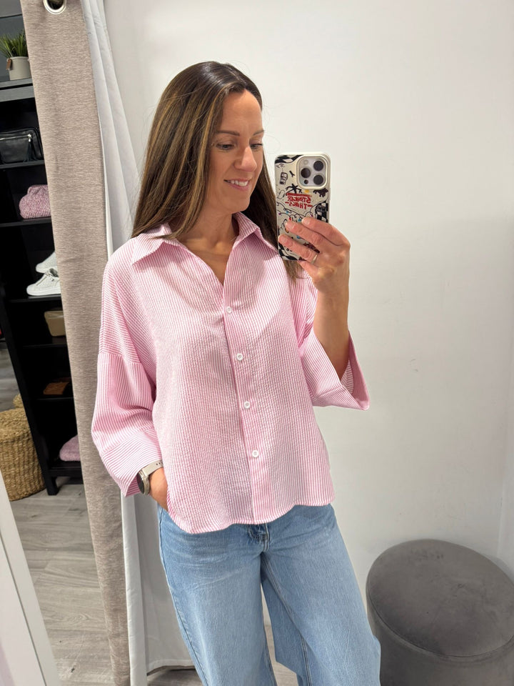 Lucia Shirt - Pink Stripe