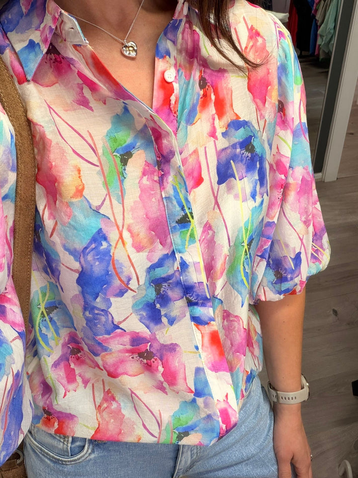 Elena Blouse - Watercolour Pink