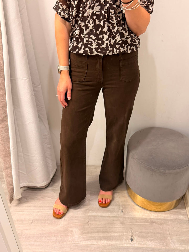 Toxik Maria Flare Jeans - Brown