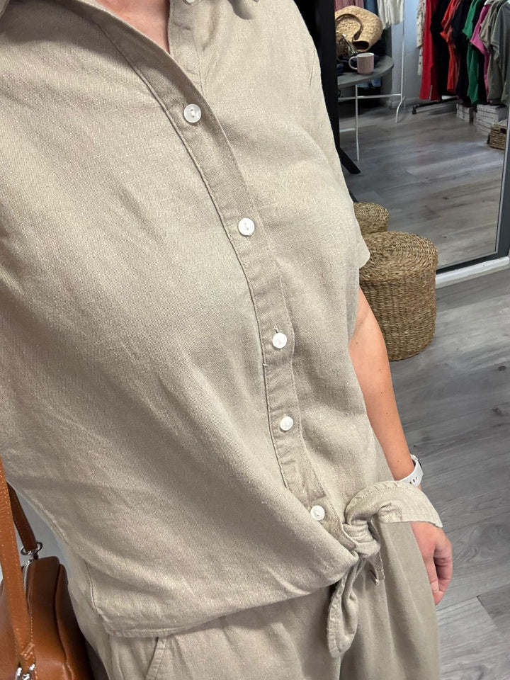 Linno Tie Shirt - Timber Wolf