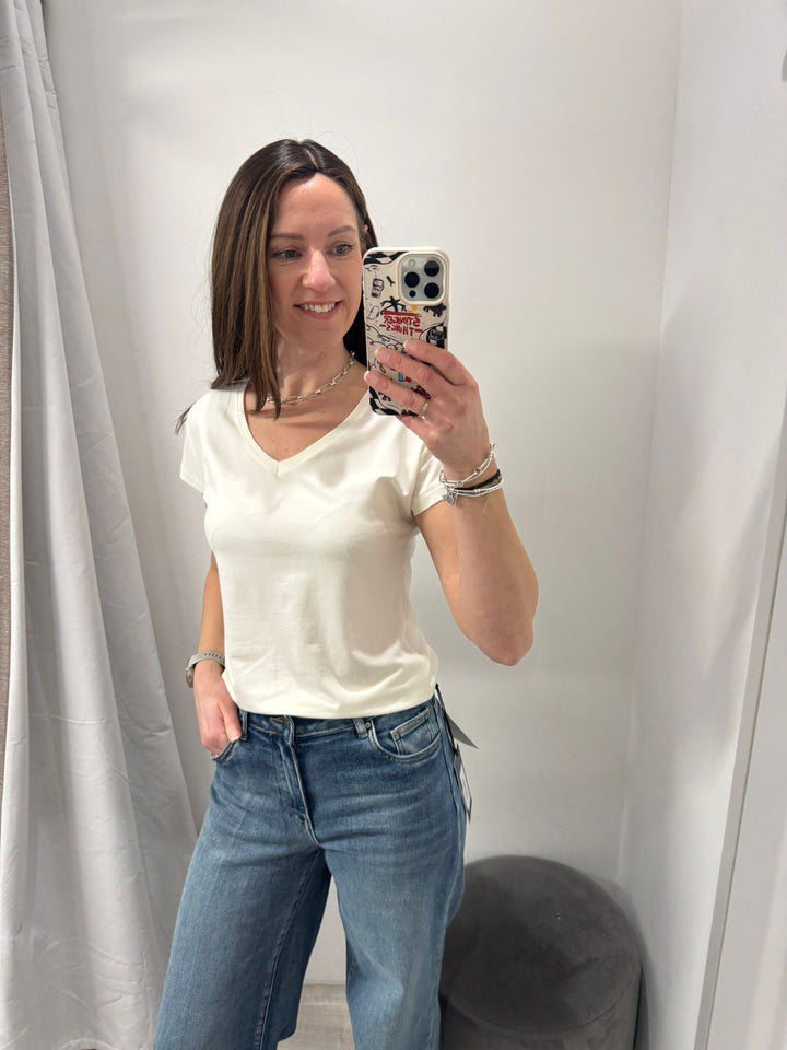 Pamila V Neck T-shirt - Off White