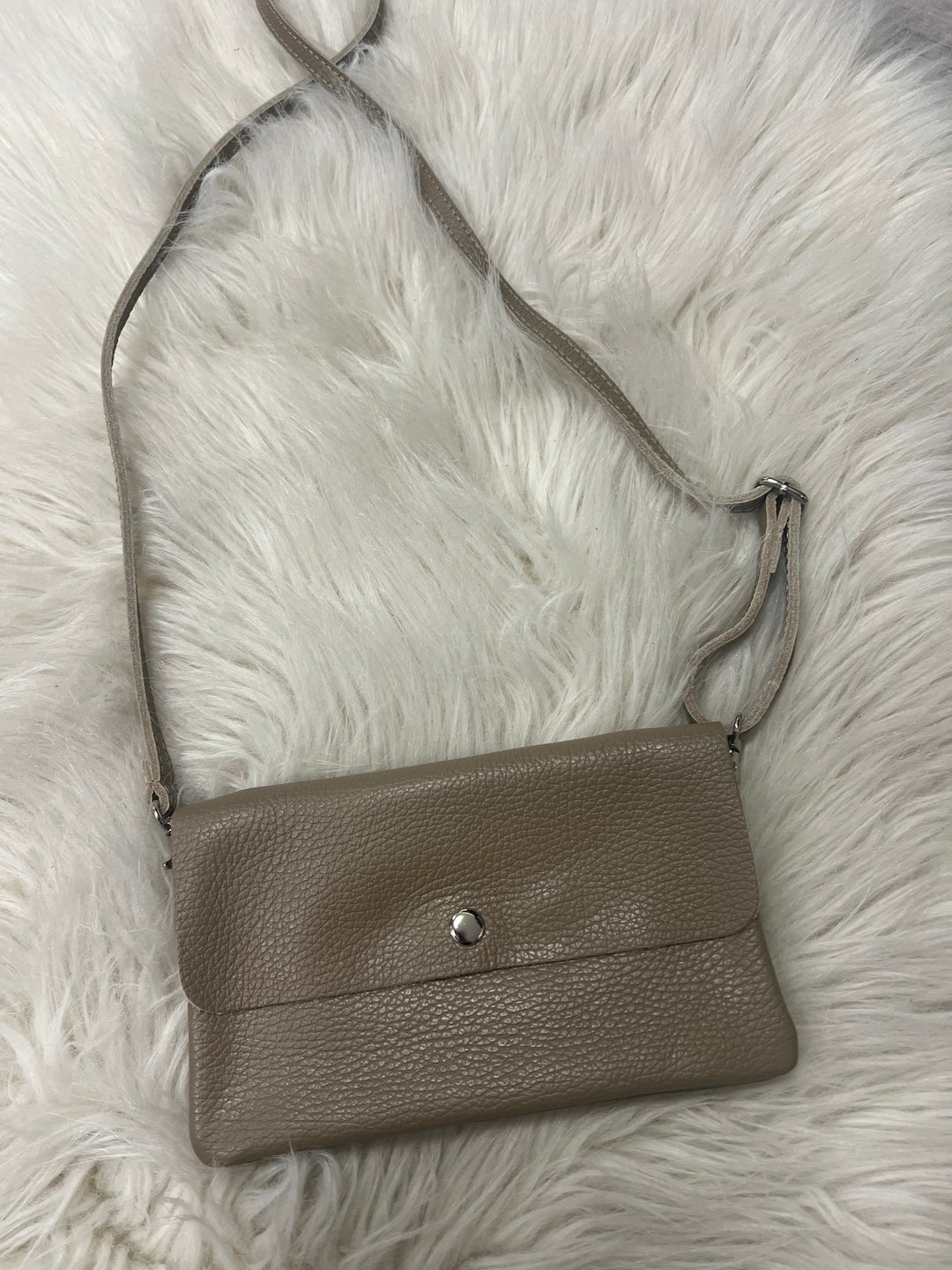 Luna Leather Crossbody Bag - Taupe