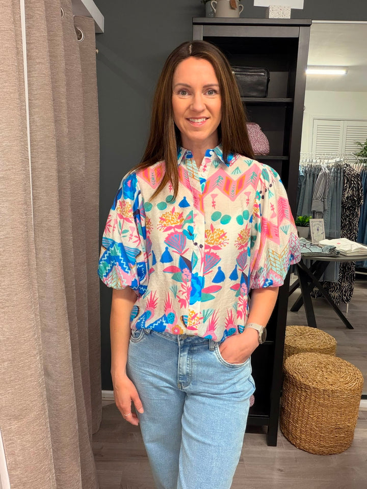 Elena Blouse - Ocean Haze