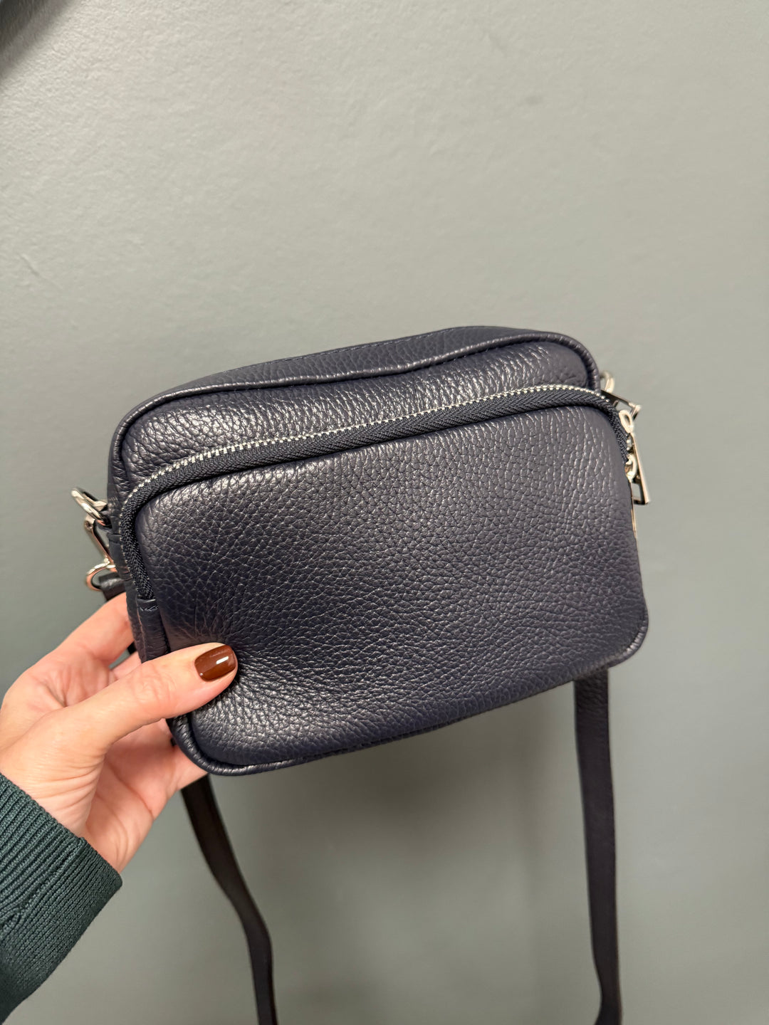 Etta Leather Bag - Navy