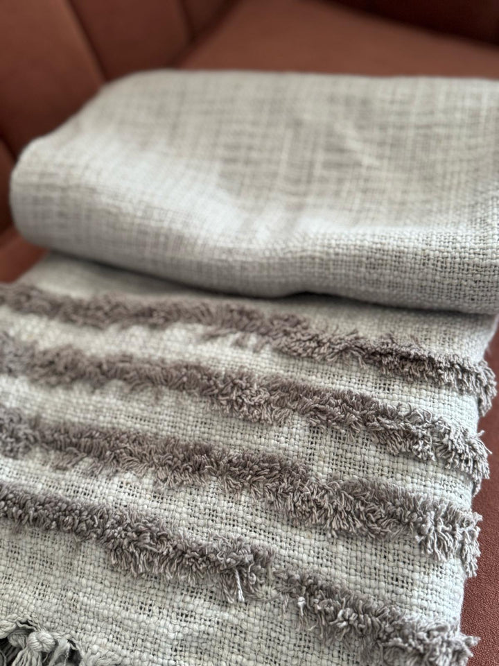 Grey Tufted Throw