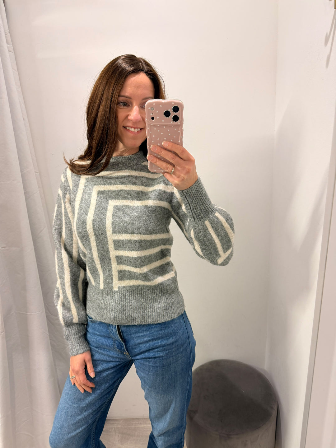 Omea Jumper - Grey Abstract