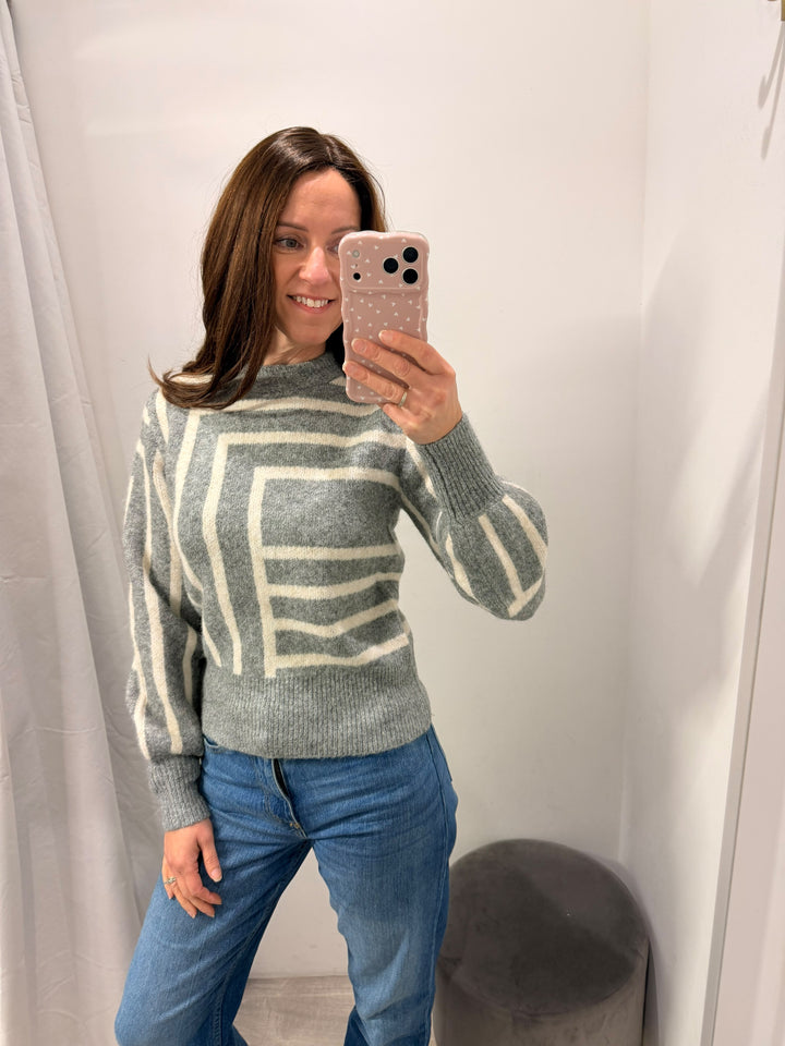 Omea Jumper - Grey Abstract